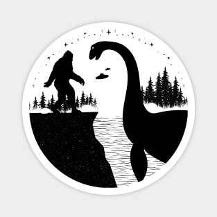 Bigfoot Loch Ness Monster Nessie Silhouette Magnet